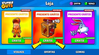 SKIN GRÁTIS! NOVA SKIN E EMOTE DO LOONEY TUNES DE GRAÇA NO STUMBLE GUYS [resgate agora] 😱