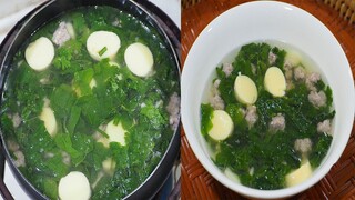 ต้มจืดตำลึง เต้าหู้ หมูสับ ซุปน้ำใส Ivory with minced pork and egg tofu clear soup