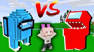 HEBI KHÁM PHÁ BÊN TRONG CON AMONG US TRONG MINECRAFT*HEBI THỬ THÁCH XÂY NHÀ HÌNH AMONG US CHO NOOB