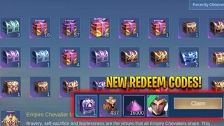 5 NEWEST REDEEM CODES! CLAIM FREE SKINS AND RANDOM REWARDS | MOBILE LEGENDS