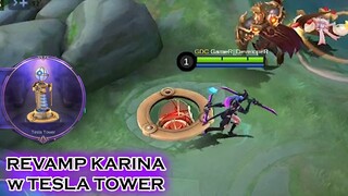 Revamp Karina with Tesla tower Gameplay Mobile Legends
