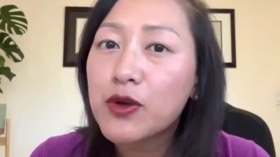 What is the visa officer typing?