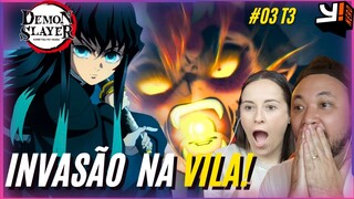 HANTENGU ATACA! REACT DEMON SLAYER EPISÓDIO 3 TEMP 3 | Tokito e Tanjiro em ação!