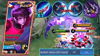 NEW DYRROTH ONE SHOT HIGH CRITICAL BUILD 101% BROKEN  ENEMY ( MAGNIFICENT DAMAGE! ) MLBB