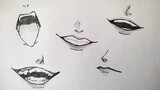 HOW TO DRAW anime lips [male version] step by step