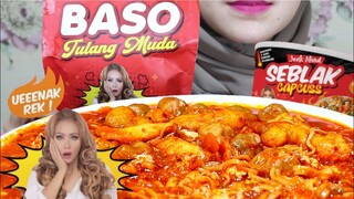 ASMR BAKSO DAN SEBLAK MERCON BY INUL DARATISTA PAS BUKA PUASA ULUL ASMR