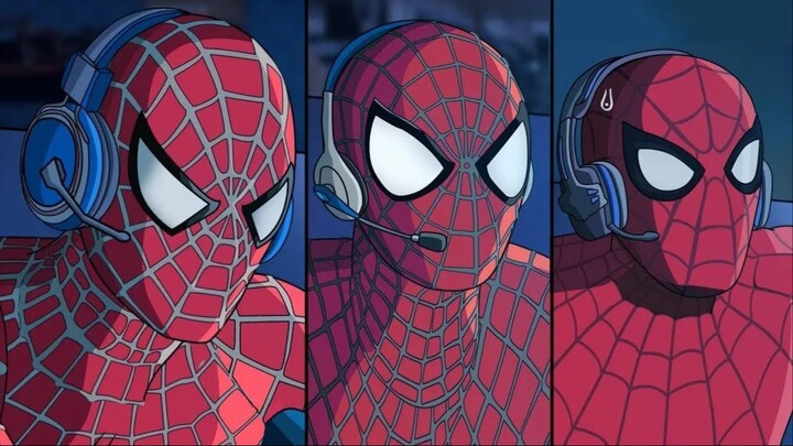 SPIDERVERSE TOBEY MAGUIRE, ANDREW GARFIELD AND TOM HOLLAND PLAYING FORTNITE | FactyKilian