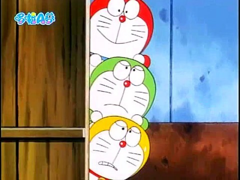 小哆啦们的表情不一