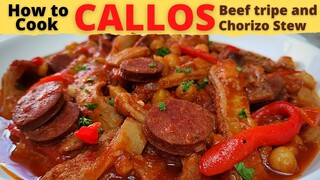 CALLOS CLASSIC RECIPE | How to cook Filipino Callos | BEEF tripe and Chorizo STEW