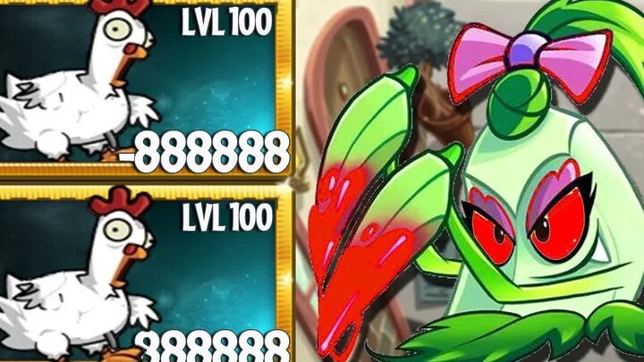 PvZ 2: Một con gà zombie siêu cấp với 5 triệu máu đối đầu với các loài thực vật miễn phí và cao cấp 