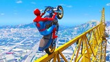 GTA 5: Spiderman Epic Bike Jumps #6 - Spider-Man Stunt & Fails, Gameplay