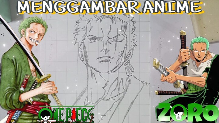 menggambar anime one piece, Zorro