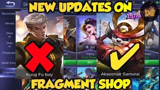 NEW UPDATES ON FRAGMENT SHOP | Mobile Legends: Bang Bang!