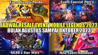 JADWAL RESALE EVENT GRATISAN MOBILE LEGENDS 2023!! EVENT STAR WARS, EXORCIST, KUNFU PANDA, NEOBEAST