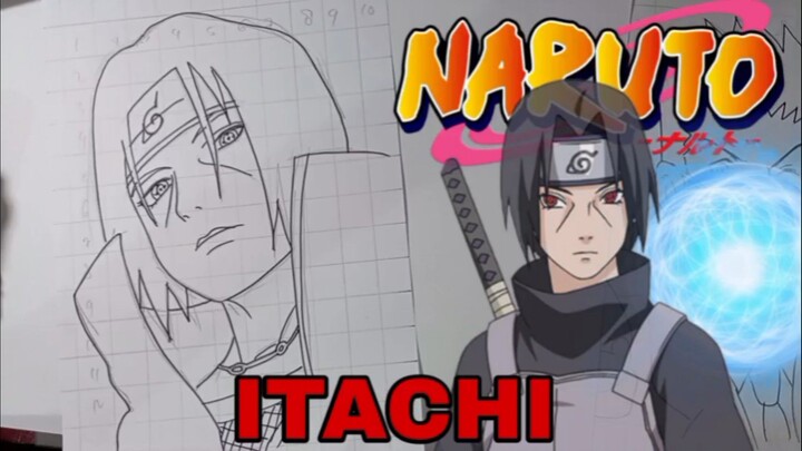 menggambar karakter dari anime naruto itachi