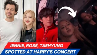 BLACKPINK's Jennie, Rose and BTS Taehyung are spotted grooving at Harry Styles concert.