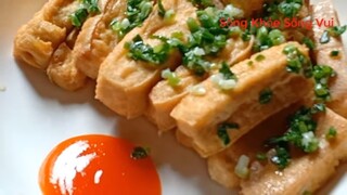 Món chay mới làm .Đậu phụ non chiên nước mắm.Nhanh gon dể làm