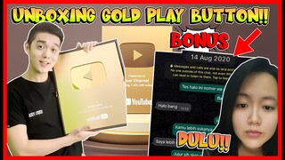 SPECIAL UNBOXING GOLD PLAY BUTTON !! CERITA PERTEMUAN DENGAN @sapipurba !! PERTAMA KALI !!😜😜😜