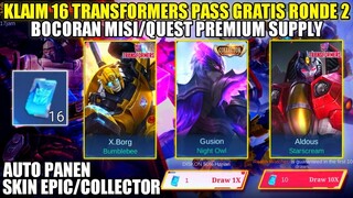 KLAIM 16 TRANSFORMERS PASS GRATIS RONDE 2! BOCORAN MISI/QUEST TOP UP TIKET MLBB X TRANSFORMERS