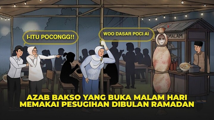 AZAB BAKSO MALAM HARI YANG MEMAKAI PESUGIHAN DI BULAN RAMADHAN - DRAMA ANIMASI