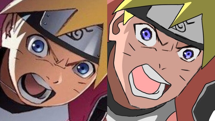 Boruto yg mengamuk di dalam poster animenya [Challenge gambar tanpa sketsa]