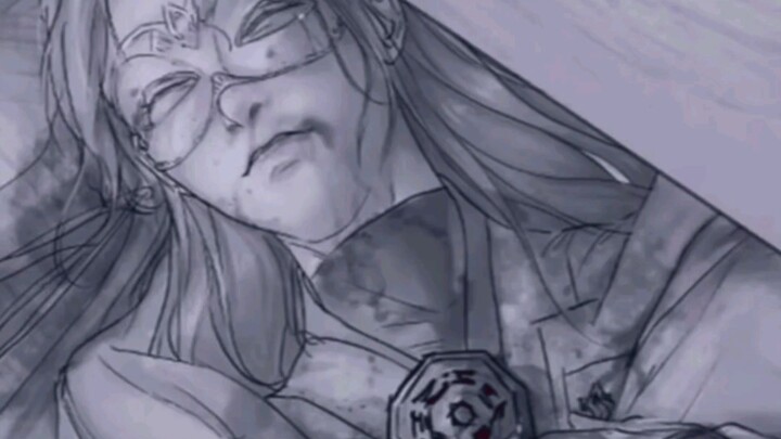 ตอก Xie Lian ให้ตายในโลงศพด้วยตะปูไม้พีช และปิดผนึกโลงศพในถิ่นทุรกันดาร ตะปูไม้พีชเจาะทะลุหัวใจของเข