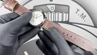 Thick Panerai Strap for 42mm Luminor DUE in Burgundy with Polished Pin Buckle on