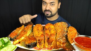 SPICY BIG FISH CURRY, RICE, FISH GRAVY, SALAD, CHILI, ONION MUKBANG ASMR EATING SHOW || #LiveToEATT