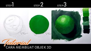 TUTORIAL CARA MUDAH MEMBUAT OBJEK 3d - ACRYLIC PAITING