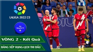 KẾT QUẢ VÒNG 2 LALIGA 22/23 I BẢNG XẾP HẠNG, LỊCH THI ĐẤU HÔM NAY VÒNG 2