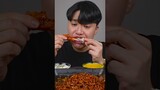 ASMR MUKBANG | Fried Chicken, steak, black bean noodles, kimchi Korean Food recipe !4