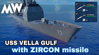 Modern Warships: USS VELLA GULF equipped with ZIRCON missile. online match gameplay.