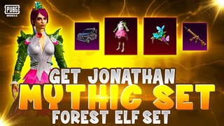 JONATHAN MYTHIC SET IN PUBG MOBILE | FOREST ELF SET PUBG MOBILE | NEW CUSTOM CRATES M416 GUN