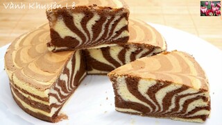 BÁNH BÔNG LAN PHÔ MAI Nhật Bản - ZEBRA STRIPE JAPANESE COTTON CHEESECAKE so fluffy&soft! Vanh Khuyen