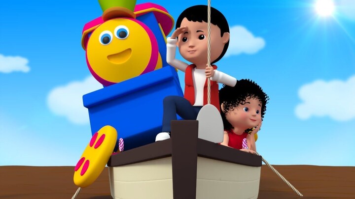 ряд домов ряд ряд ваш лодку | 3d детские стишки | Kids Rhyme | Bob The Train | Row Row Row Your Boat