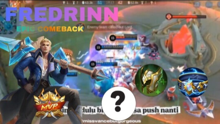 BEST EPIC COMEBACK!!!!🔥🔥 TUTORIAL GAMEPLAY HERO FREDRINN