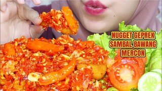 MAKAN CABE‼️ ASMR NUGGET GEPREK SAMBAL BAWANG MERCON | ULUL ASMR MUKBANG INDONESIA