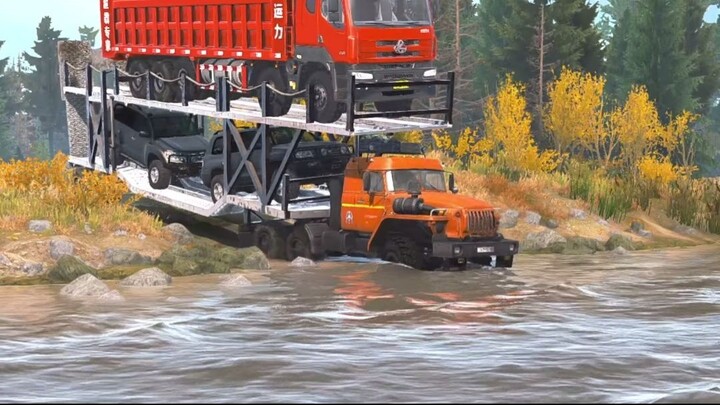 Transport Truck Overturned In Deep River  Spintires MudRunner