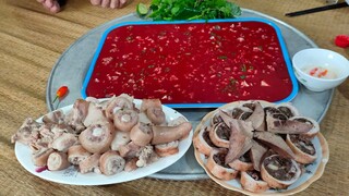 lê toàn và lệ thu.ăn tiết canh đuôi lợn,gặp thánh ăn  tiết canh lê quyền,