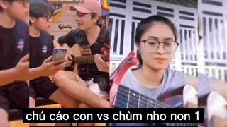 Chú cáo con vs chùm nho non 1