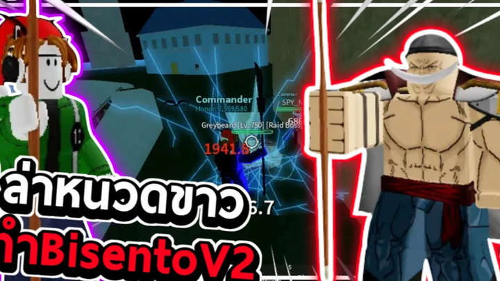 Blox Fruits เบคอนล่าหนวดขาวทำBisento V2