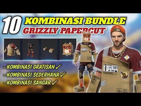 KOMBINASI SET KEREN 🔥 GRIZZLY PAPERCUT BUNDLE INCUBATOR | GARENA FREE FIRE