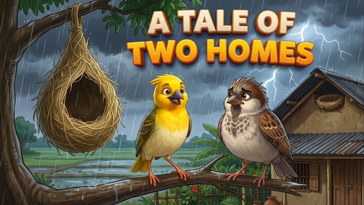 A Tale of Two Homes | Sparrow and Weaver Bird Story | Moral Cartoon Story