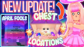 APRIL FOOLS UPDATE OUT NOW! HOW TO GET THE NEW CHEST LOCATIONS! ROBLOX Royale High Update Out