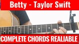 How to Play Betty by Taylor Swift Complete Guitar Chords