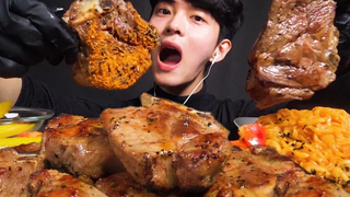 SUB)SHEEP - ซี่โครงแกะ Lamb Mukbang Real Sound LAMB & Fire Noodles Eating Sound Mukbang