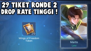 DROP RATE RONDE 2 MLBB X AOT AKHIRNYA DAPET SKIN AOT !! CUMA 99X DRAW UNTUK DAPETIN 1200 CREST