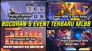 BOCORAN 5 EVENT GRATISAN MOBILE LEGENDS 2024! SKIN LESLY ANUAL STARLIGHT RILIS EVENT SAIN SEIYA MLBB