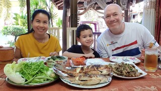 อบปลานิล ส้มตำซุปเห็ดฟางเมนูตามใจฝรั่งน้อย Yummy Grilled Fish Carrot Salad