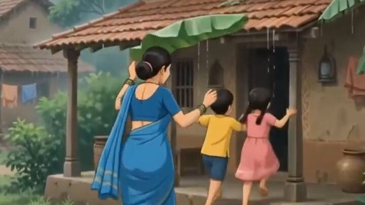 Cooking Fish Curry in a Rainy Village Home _ Relaxing Studio